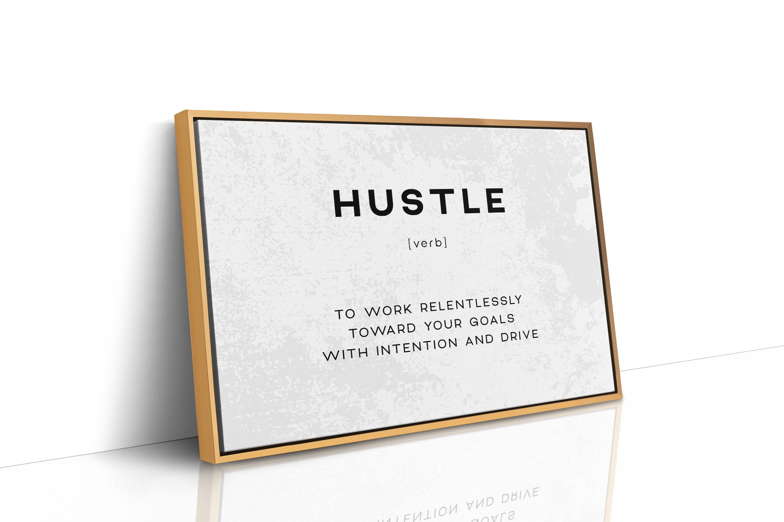 Hustle Definition Canvas Art | Bold Motivational Typography Print for Home Office, Gym or Entrepreneur Décor