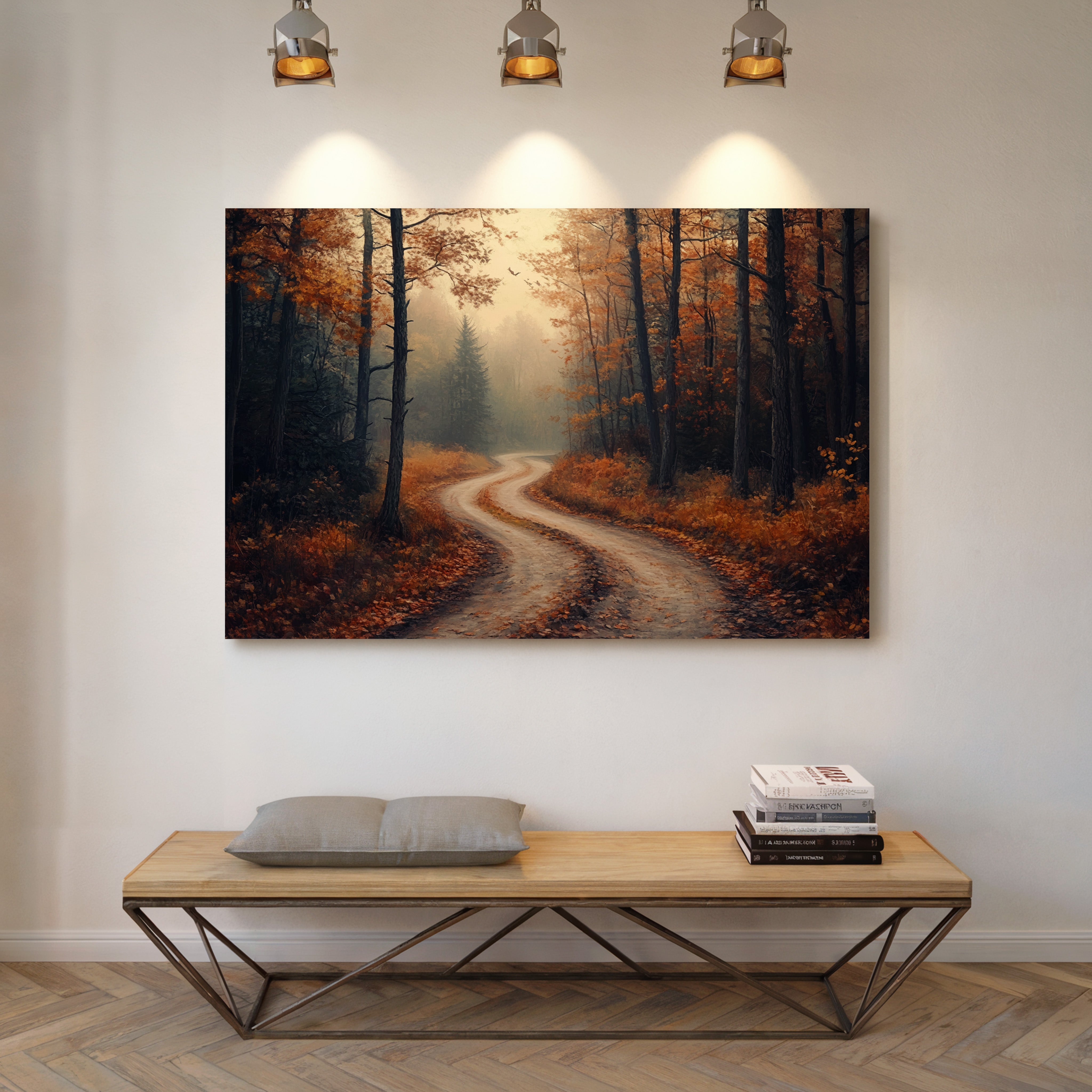 Autumn Roads Wind Through Golden Mist
