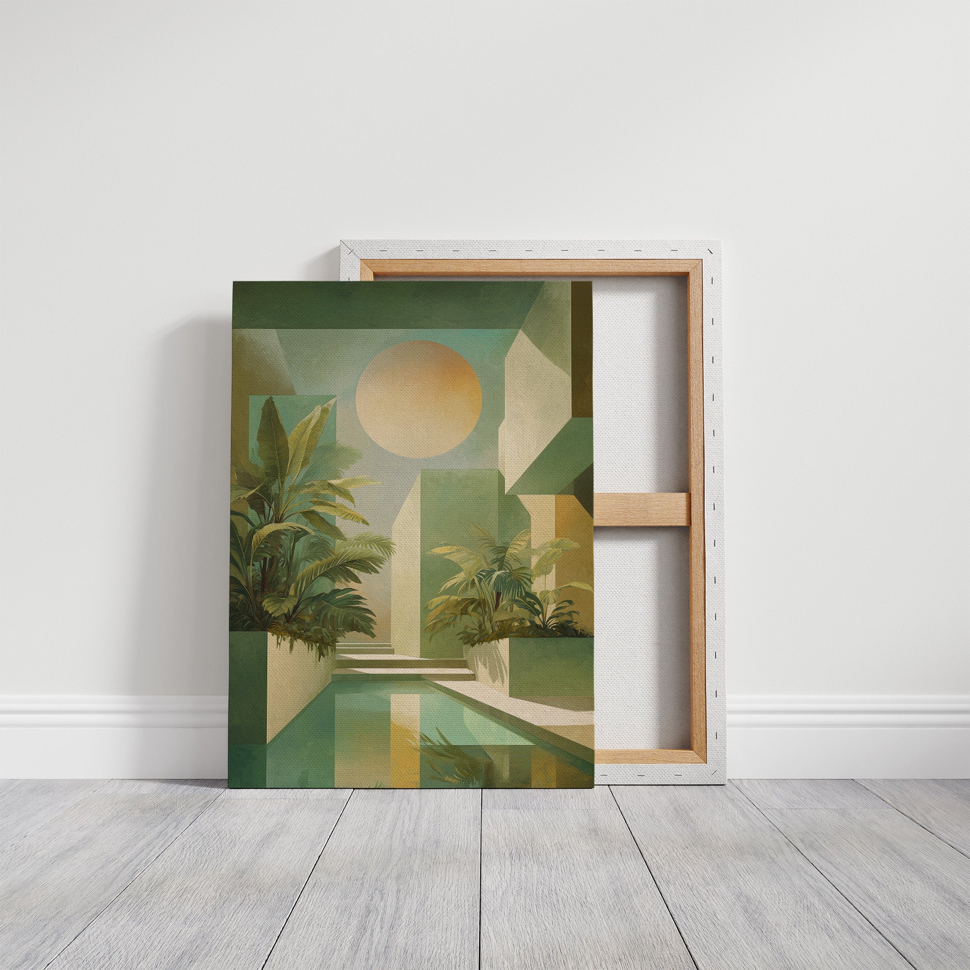 Palms Dance In Geometric Sunlight