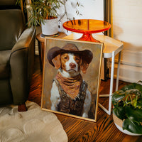 Brittany Spaniel Cowboy in Sunset Bandana