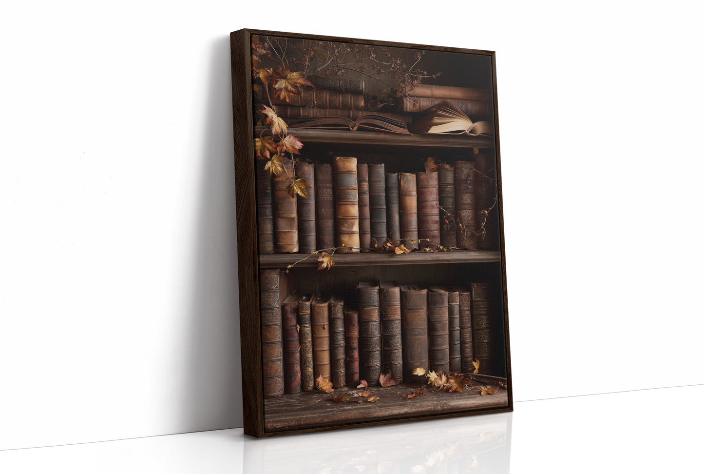 Autumn Leaves Between Ancient Pages