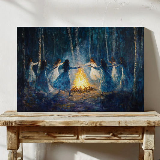 Moonlit Dance Around Sacred Flames