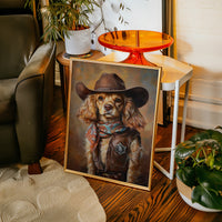 Cocker Spaniel Sheriff in Turquoise and Rust