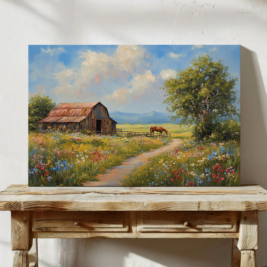Summer Blooms Along Barn Path