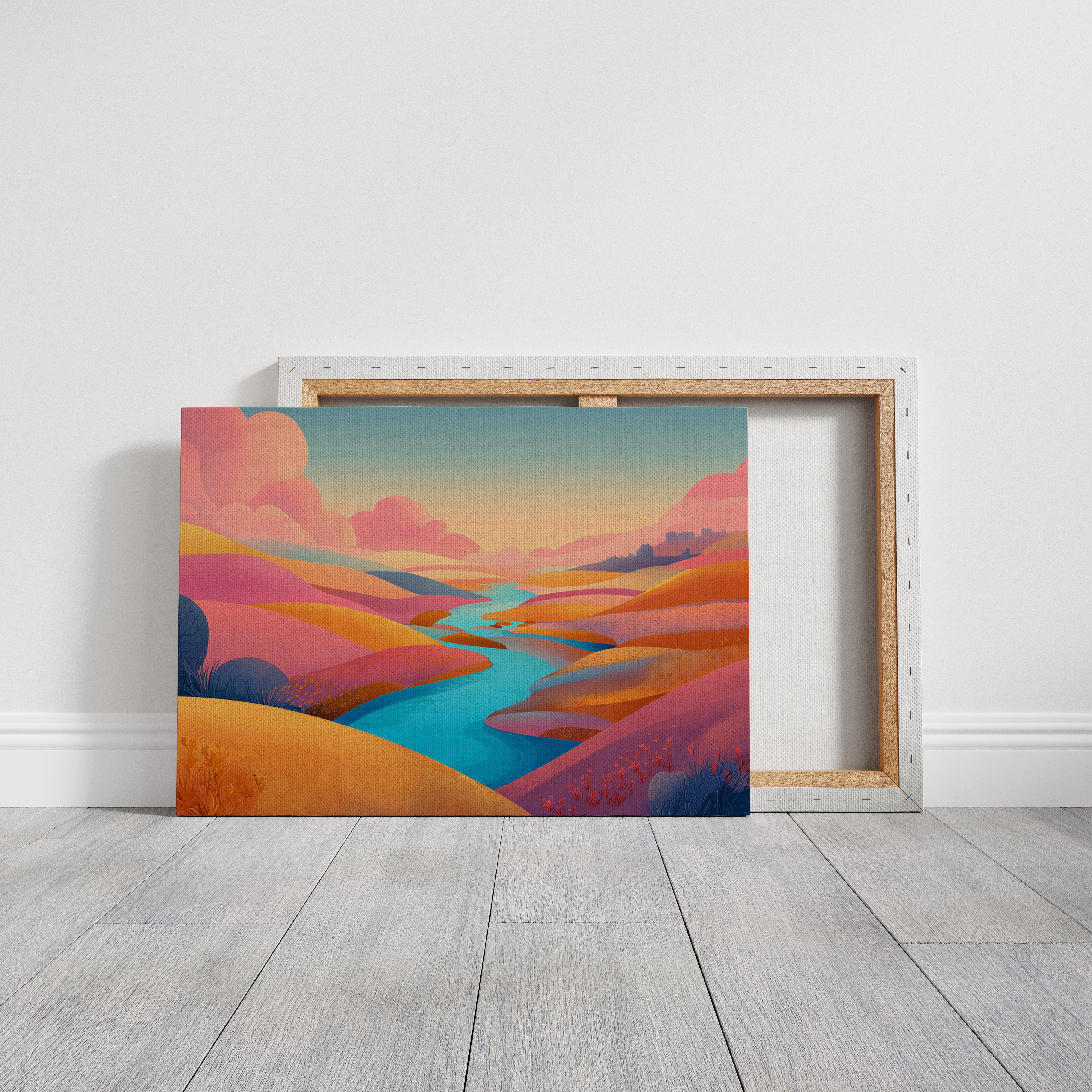 Turquoise River Cuts Through Sunset