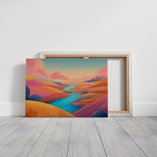 Turquoise River Cuts Through Sunset