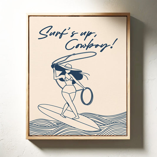 Surf’s Up Cowgirl – Western Coastal Wall Art