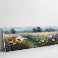 Wildflower Path Through Golden Fields