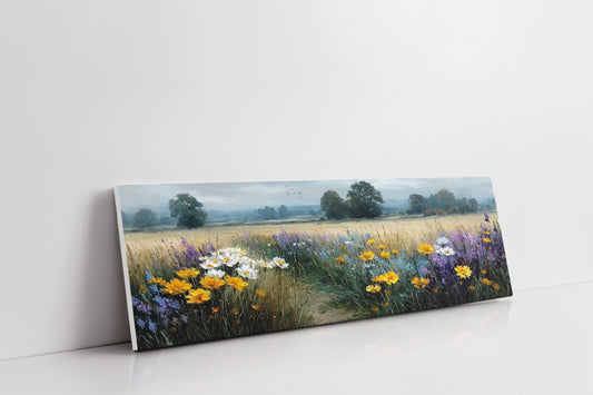 Wildflower Path Through Golden Fields