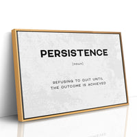 Persistence Definition Canvas Art | Bold Motivational Typography Print for Home Office, Gym or Entrepreneur Décor