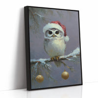 Festive Owl Perches Among Ornaments