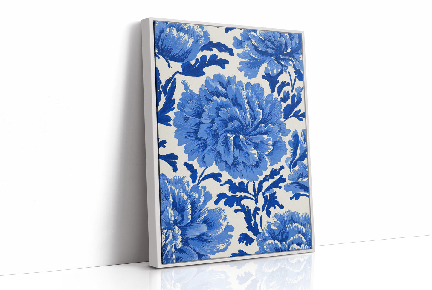 Blue Peonies on Fine China