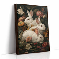 White Rabbits Among Velvet Blooms
