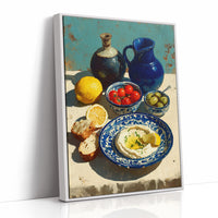 Hummus and Blue Pottery
