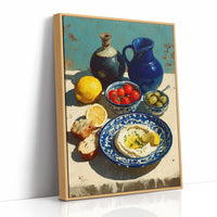 Hummus and Blue Pottery