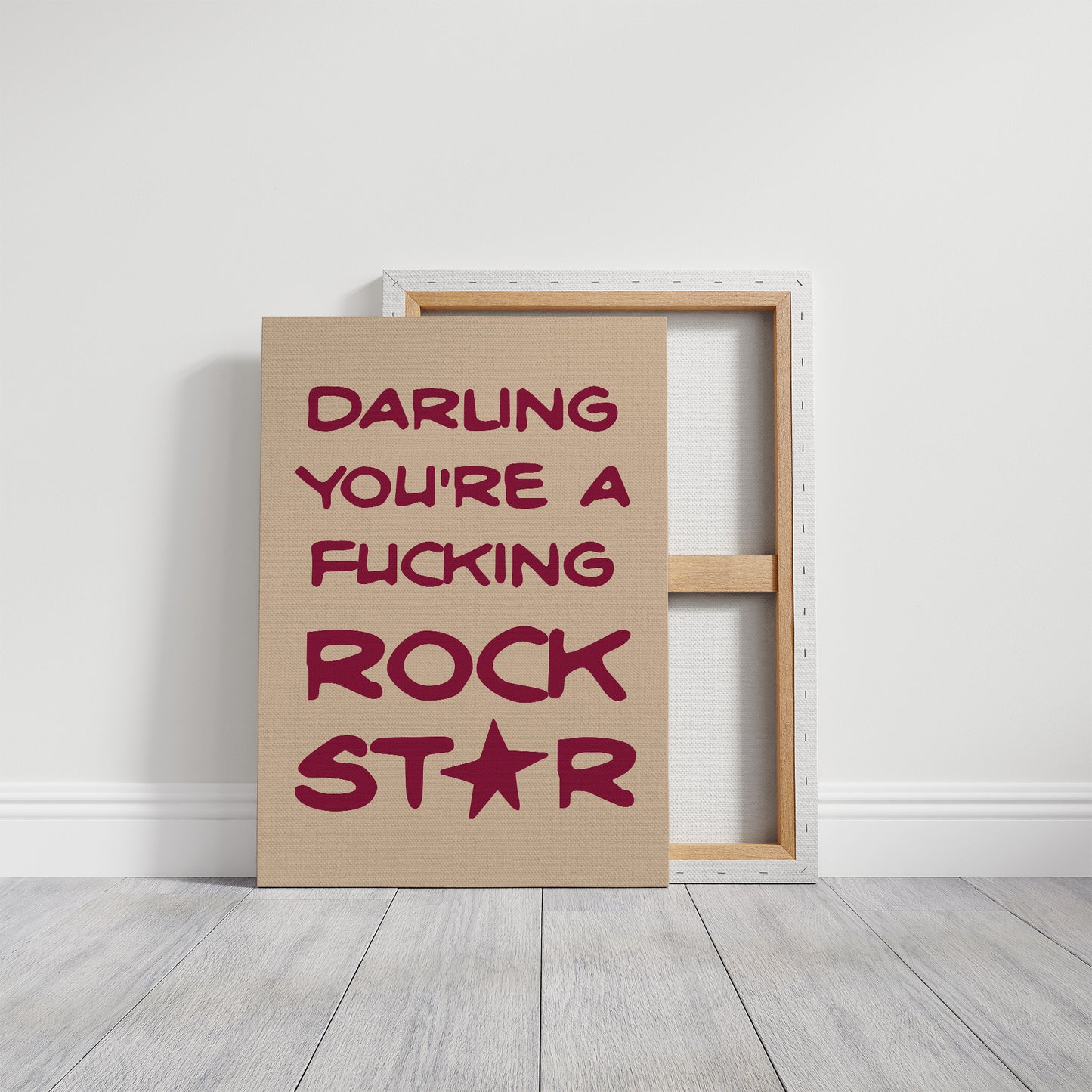Darling You're A Rock Star — Maroon Statement Print