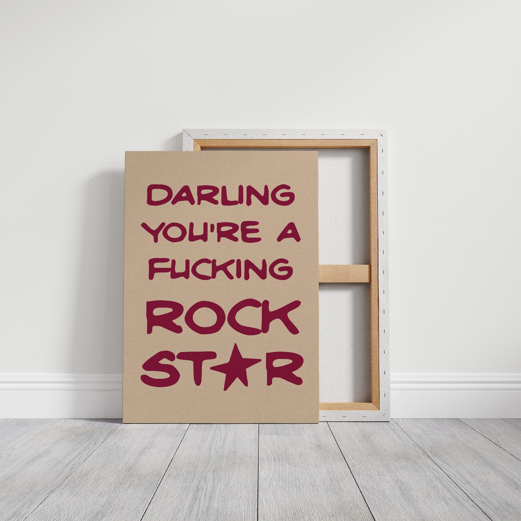Darling You're A Rock Star — Maroon Statement Print