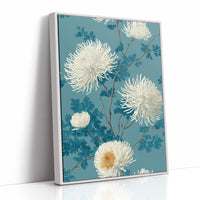 White Chrysanthemums on Still Water
