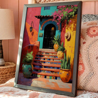 Bougainvillea Graces Mexican Tile Steps