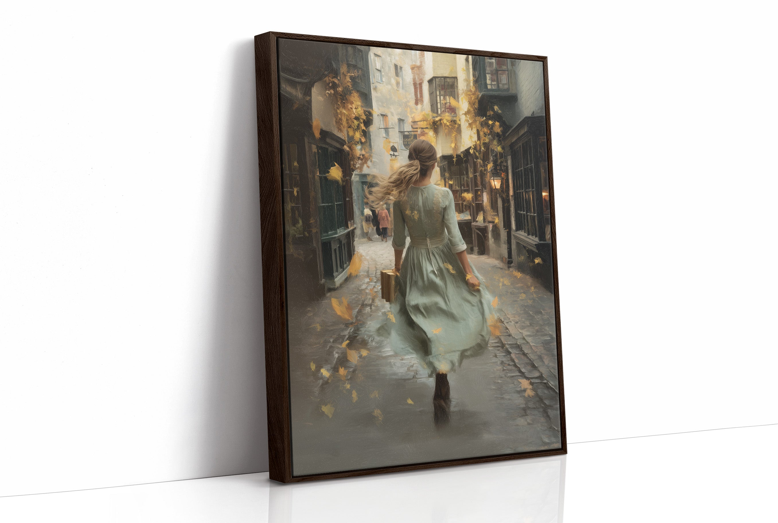 Cobblestone Journey Through Autumn Light
