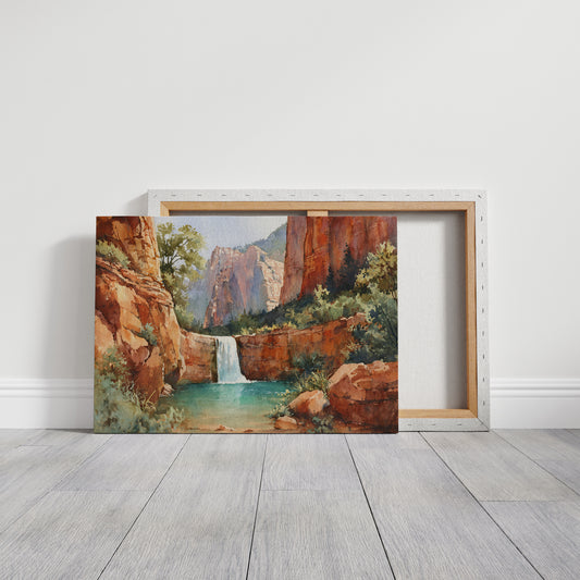 Sacred Waters Between Red Cliffs