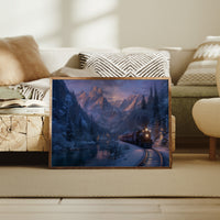 Winter Train Chases Mountain Light