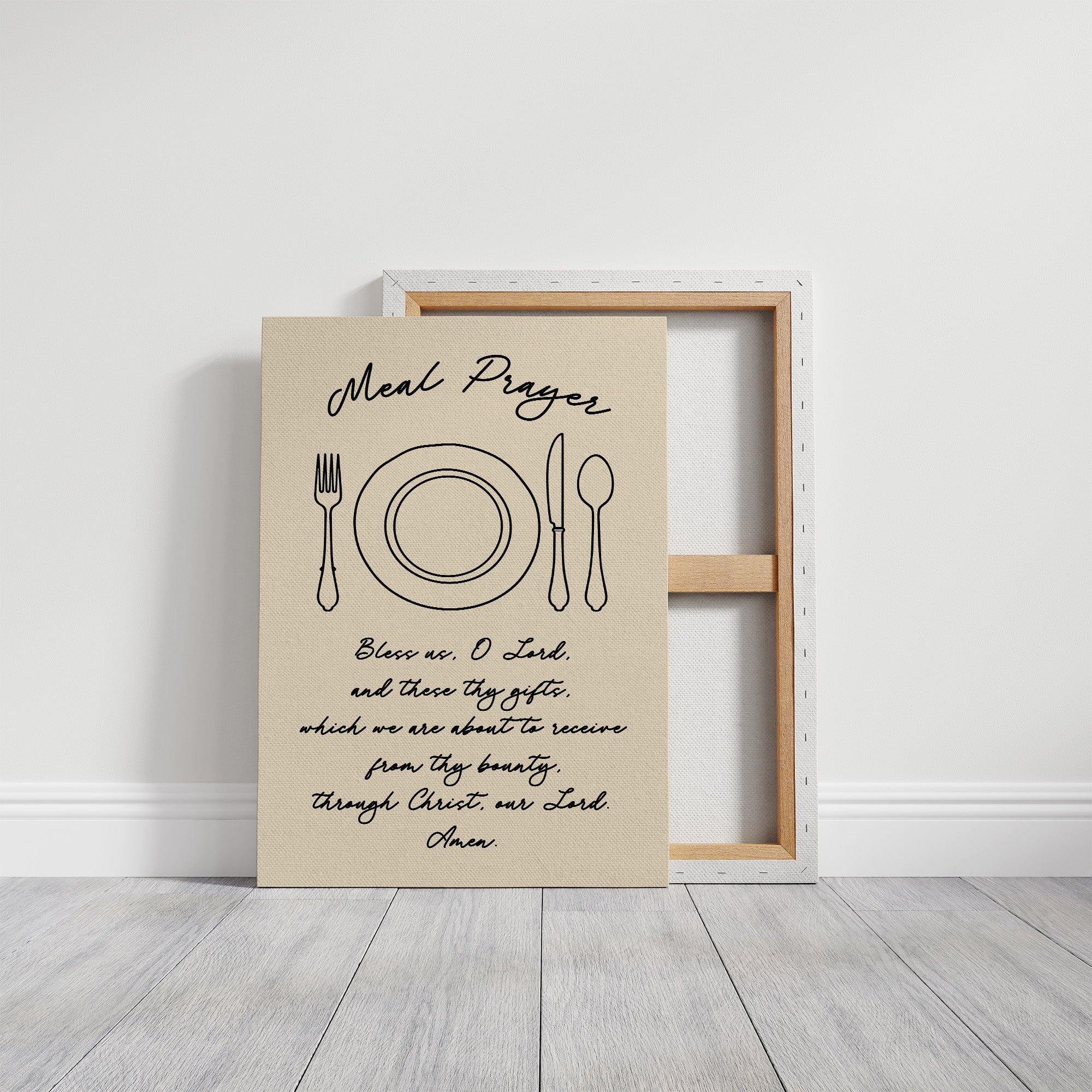 Meal Prayer — Bless Us O Lord Line Art Print