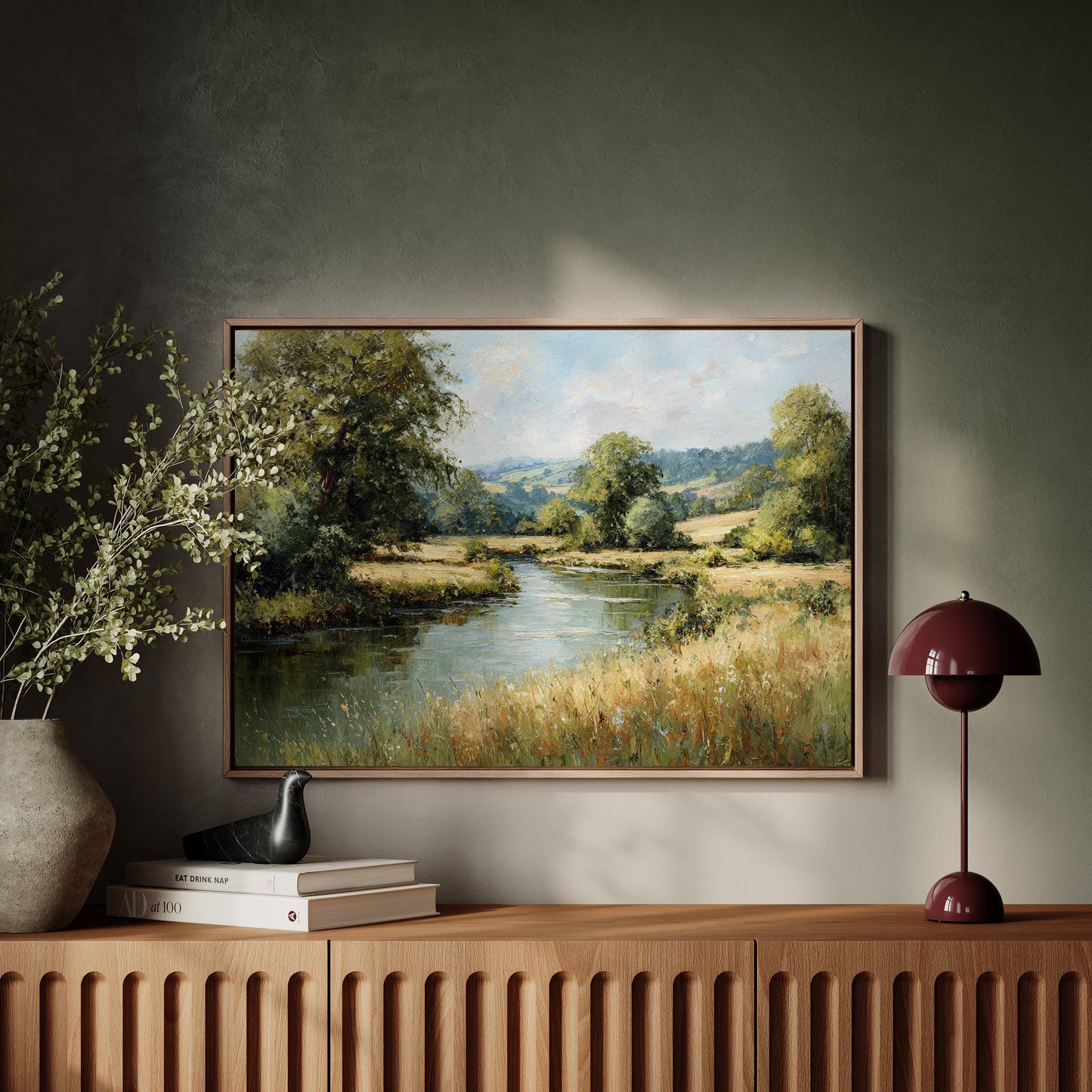 Summer Light Bends Along River
