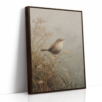 Wren Perches Among Autumn Reeds