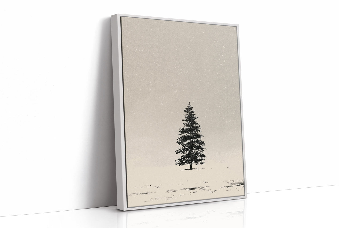 Solitary Pine in Snowfall