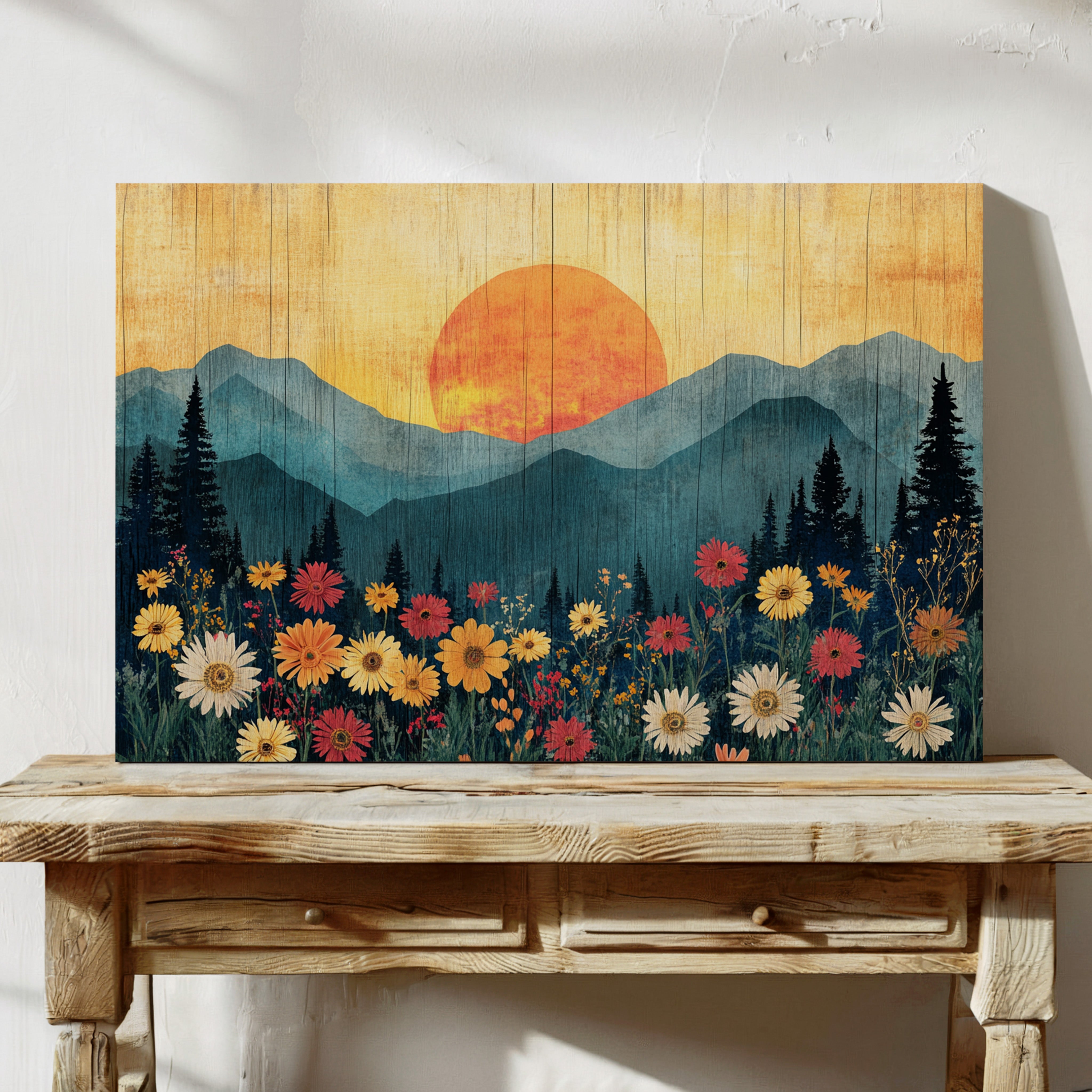 Mountain Daisies Dance At Dawn