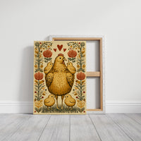 Mother Hen and Chicks — Folk Art Farmhouse Print