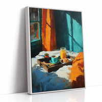 Breakfast Tray in Teal Light