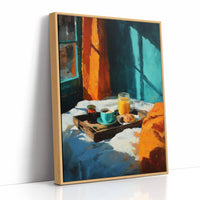 Breakfast Tray in Teal Light