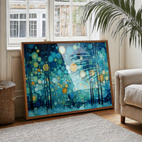 Fireflies Dance Through Midnight Forest