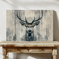 Noble Stag Against Winter Wood