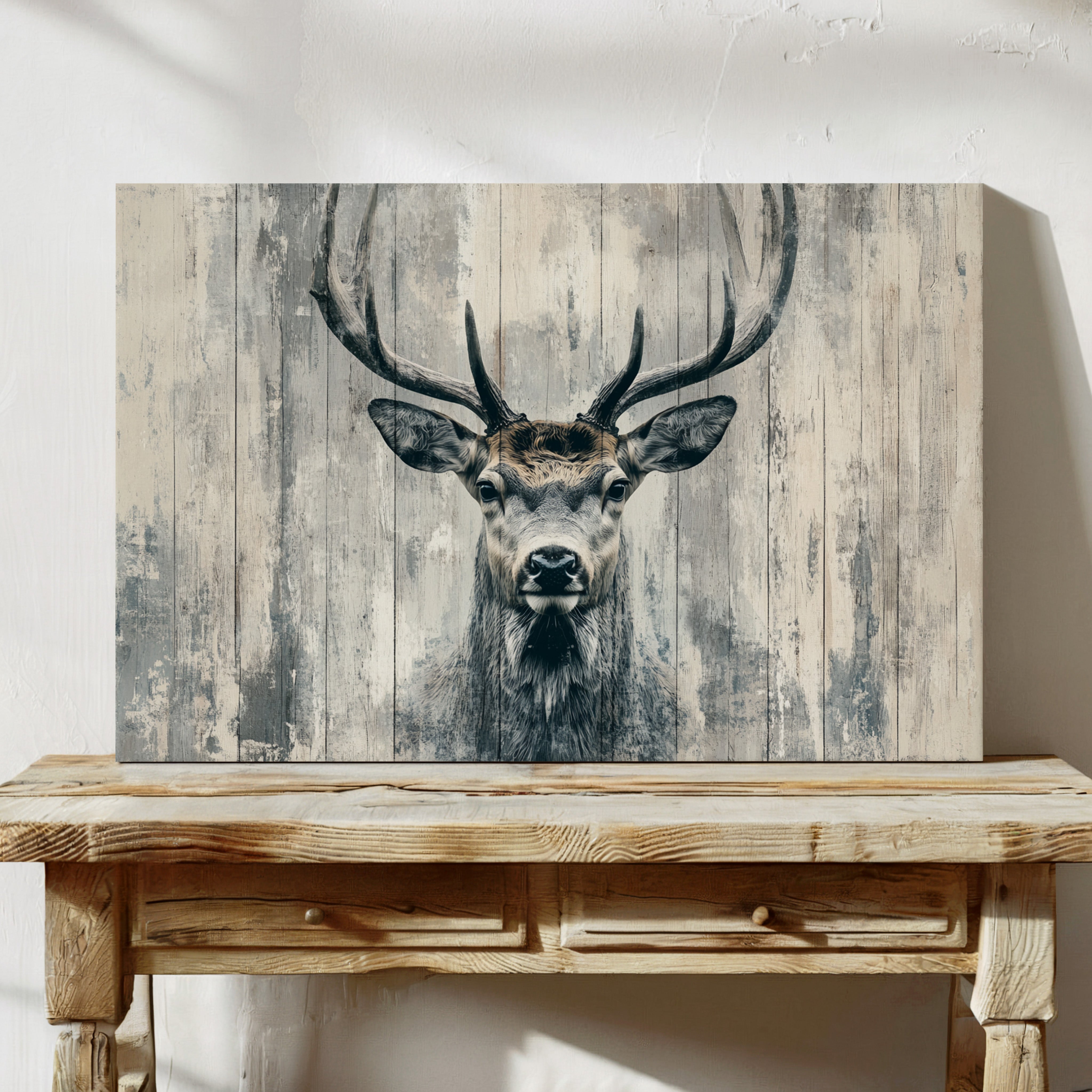 Noble Stag Against Winter Wood