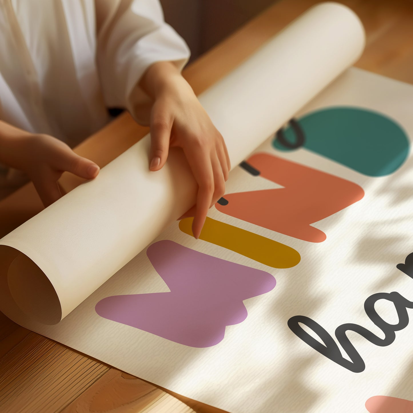 Happy Mind Happy Life Colorful Typography