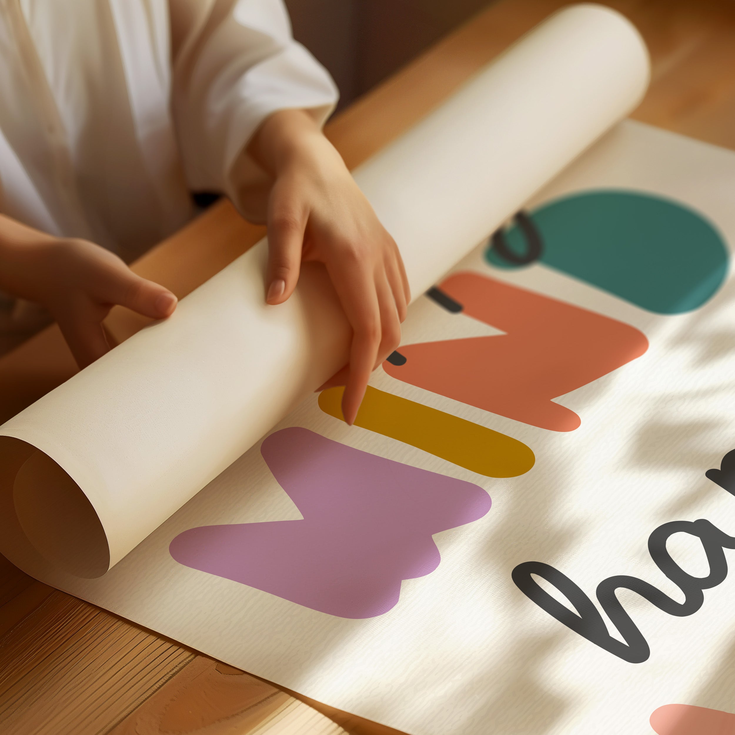 Happy Mind Happy Life Colorful Typography