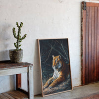Regal Tiger Against Midnight Marble