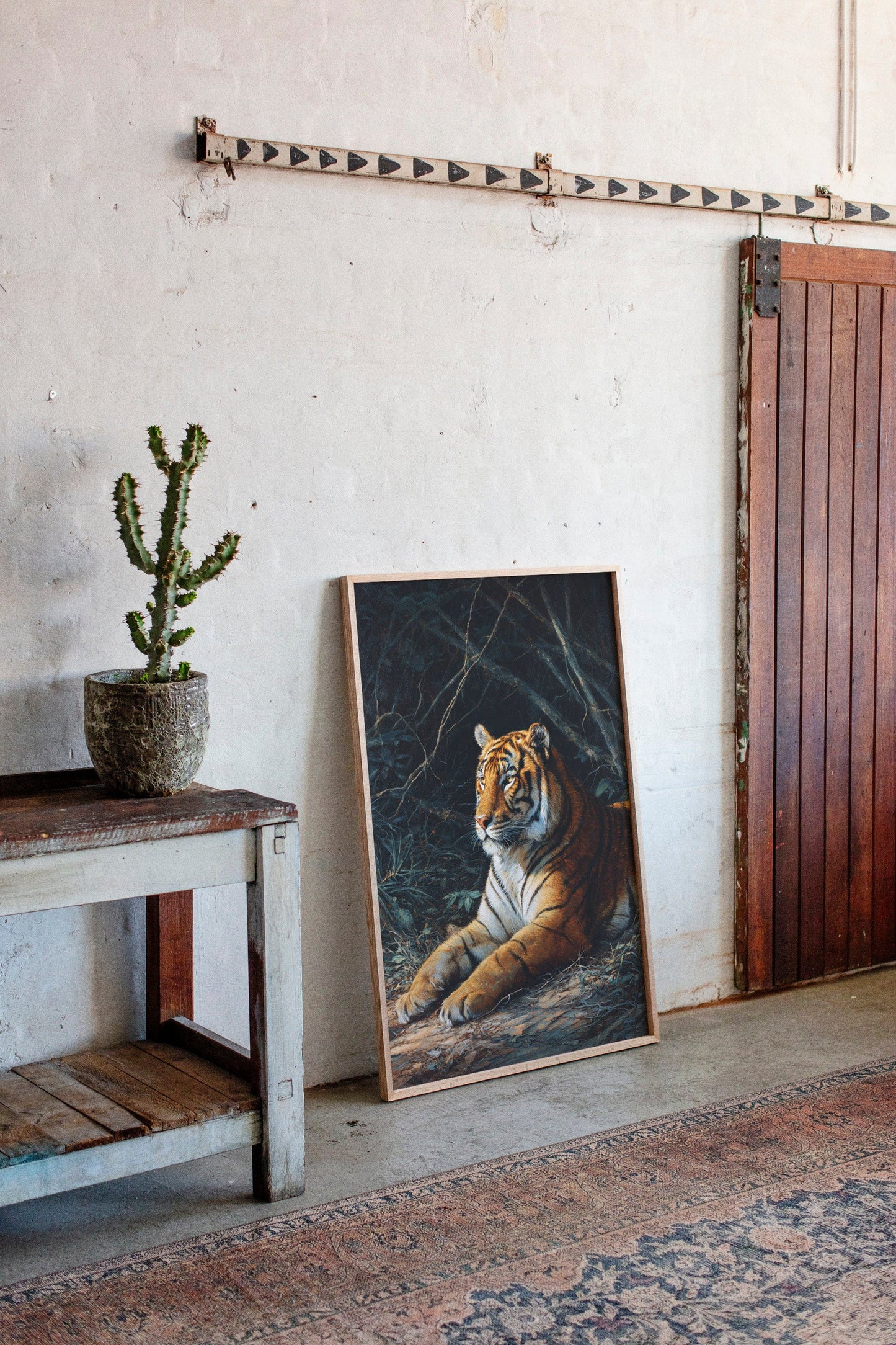 Regal Tiger Against Midnight Marble