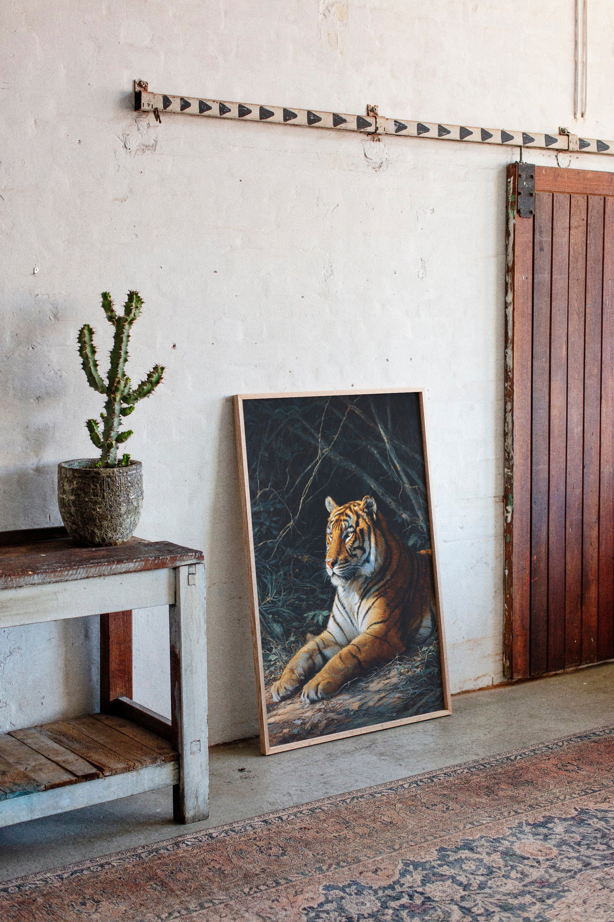 Regal Tiger Against Midnight Marble