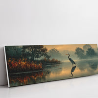 Heron Standing In Golden Marsh