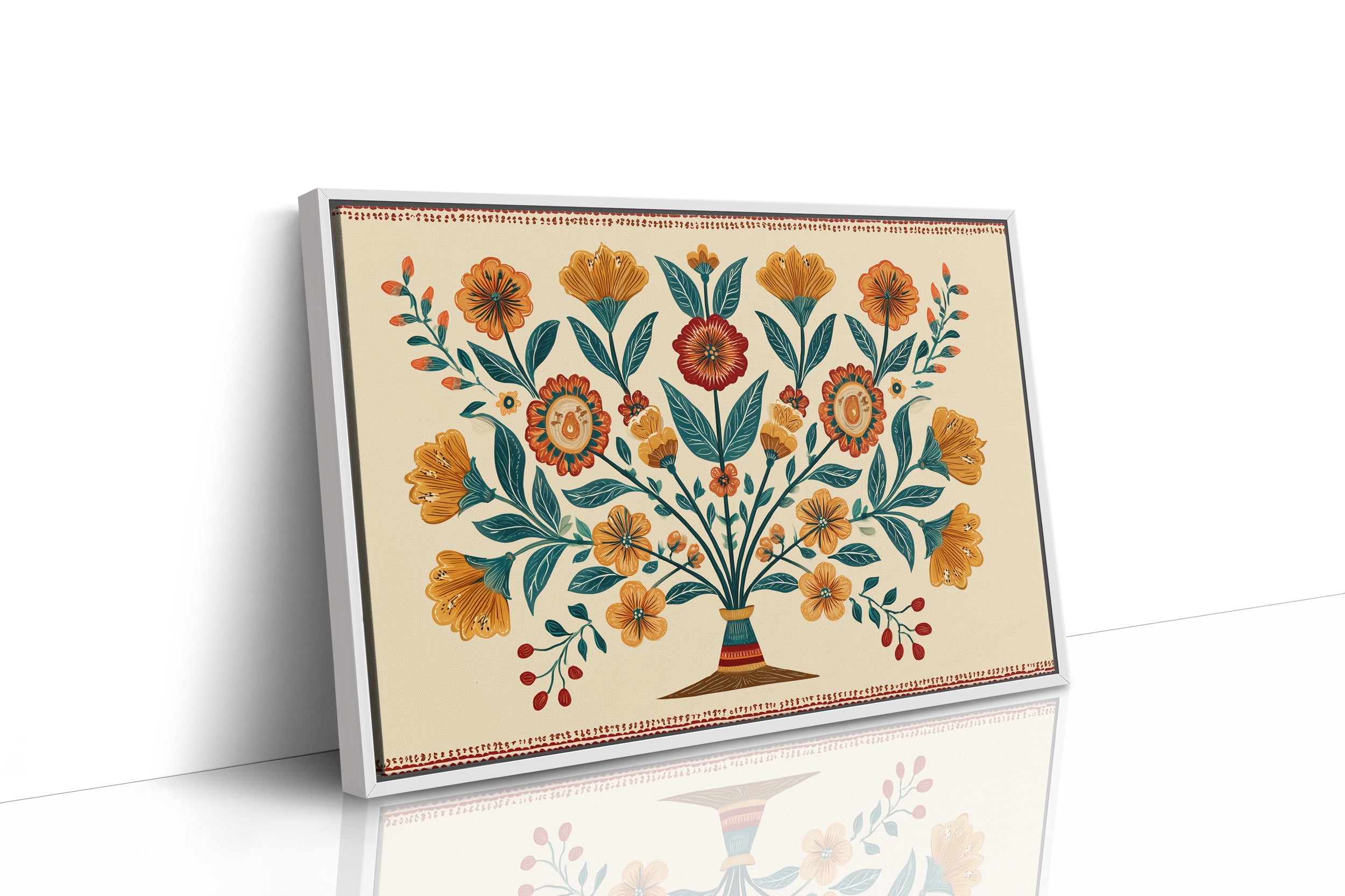 Amber Blooms in Folk Symmetry