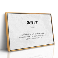 Grit Definition Canvas Art | Bold Motivational Typography Print for Home Office, Gym or Entrepreneur Décor