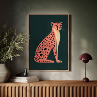Pop Art Cheetah in Coral