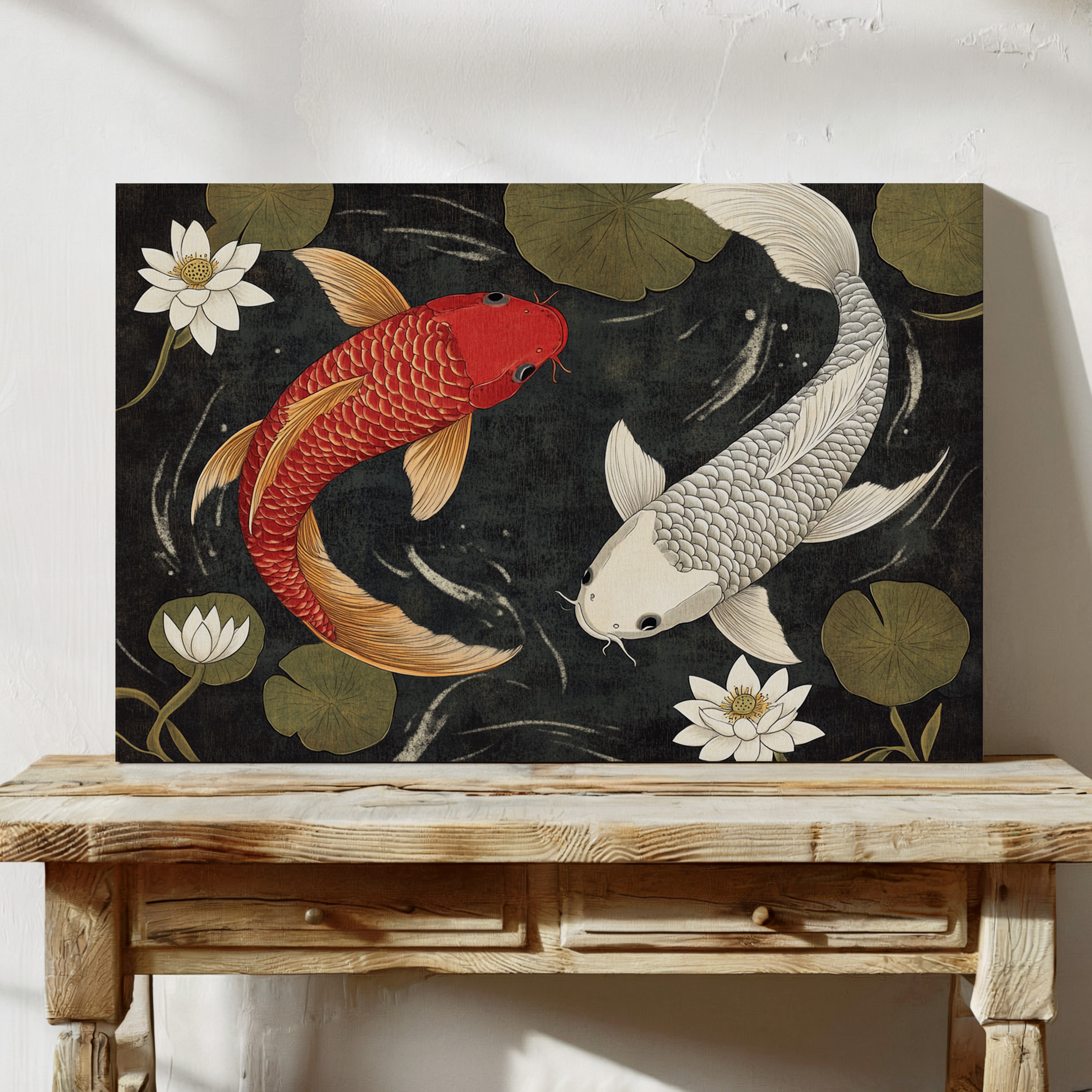 Koi Dance Among Midnight Lotuses