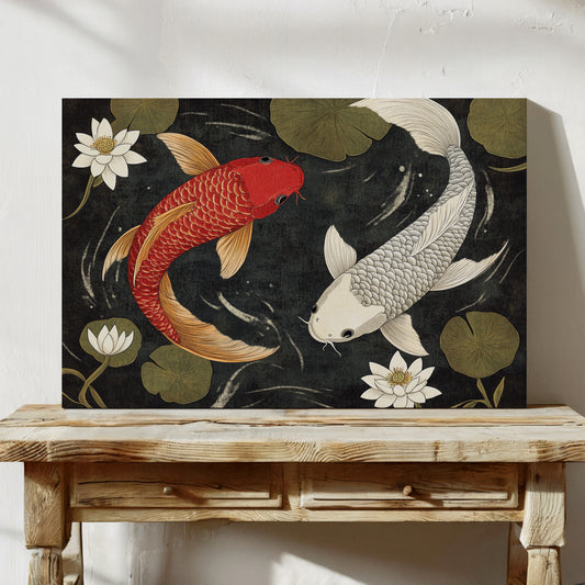 Koi Dance Among Midnight Lotuses