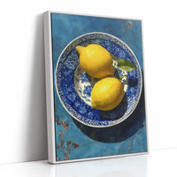 Lemons on Indigo Porcelain