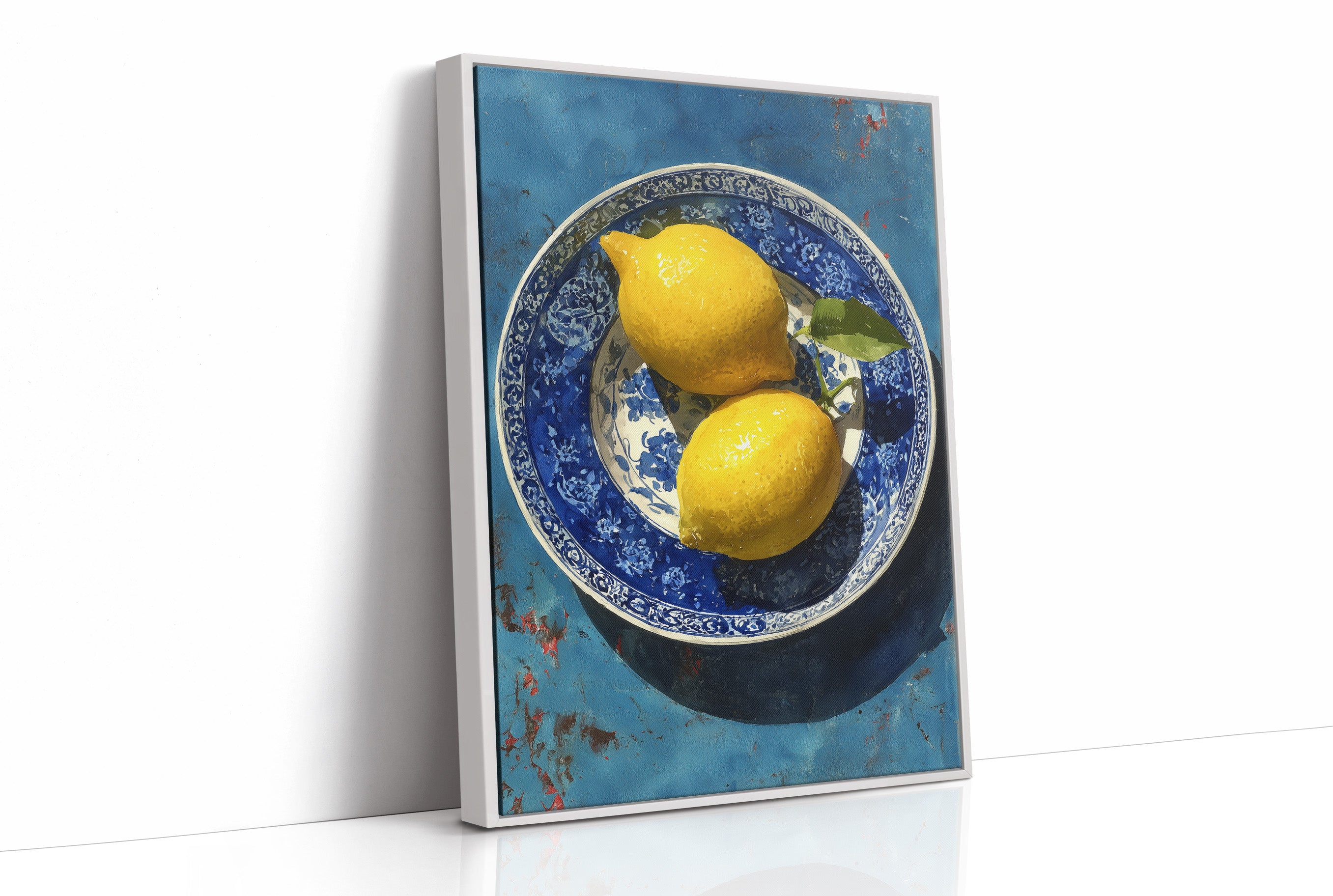 Lemons on Indigo Porcelain